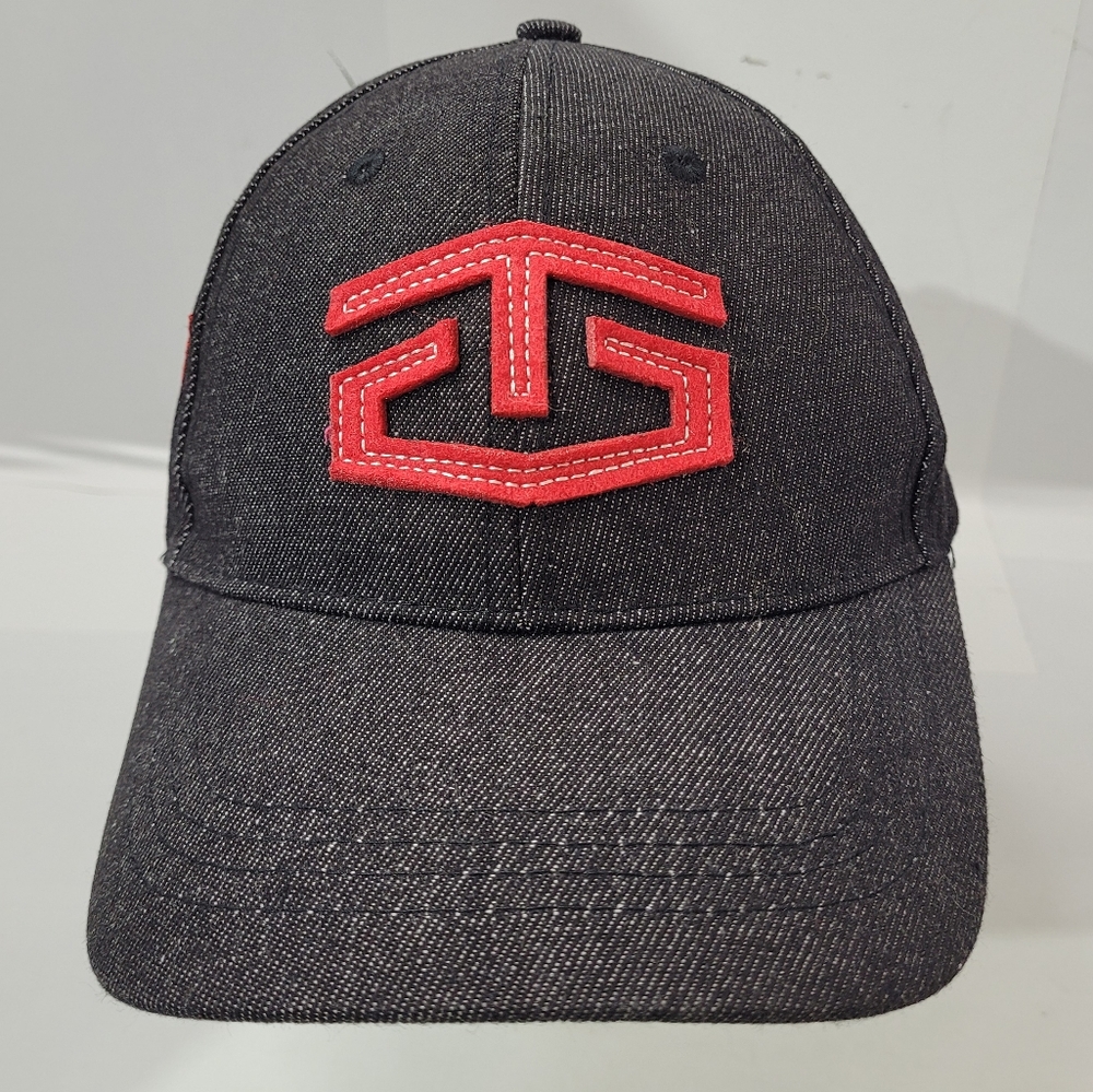 TAP OUT SNAPBACK DENIM BASEBALL CAP HAT OSFM BLACK/RED